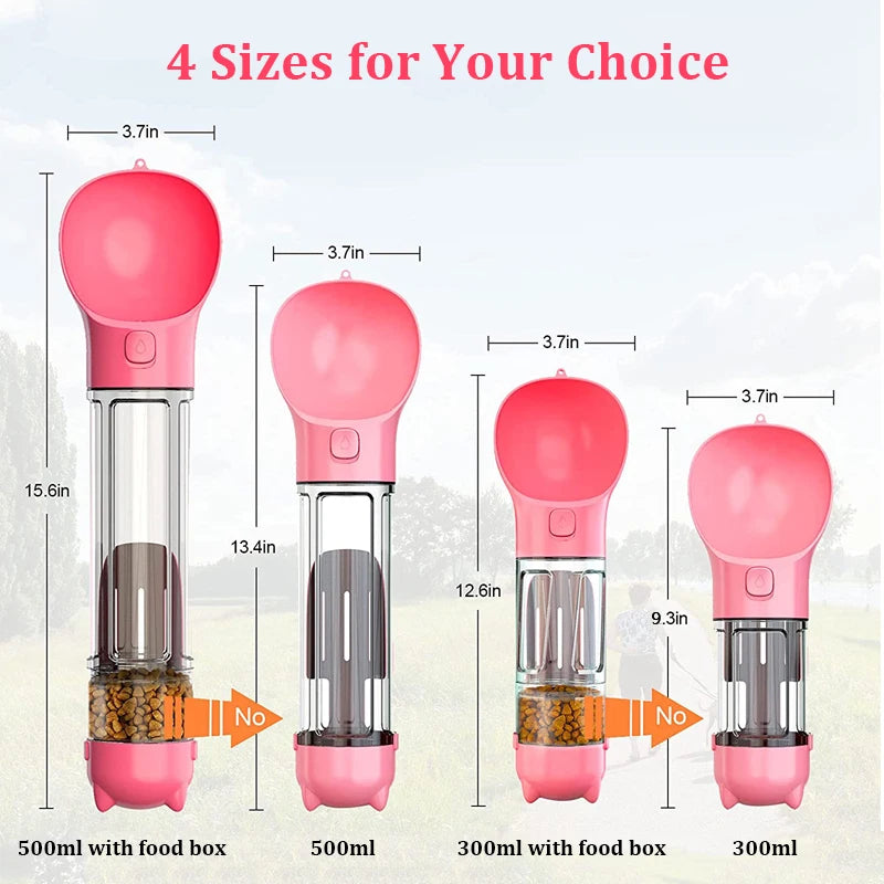 3-in-1 Portable Pet Water Bottle & Feeder