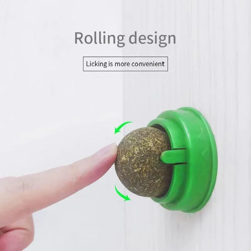 Rotatable Natural Catnip Wall Ball