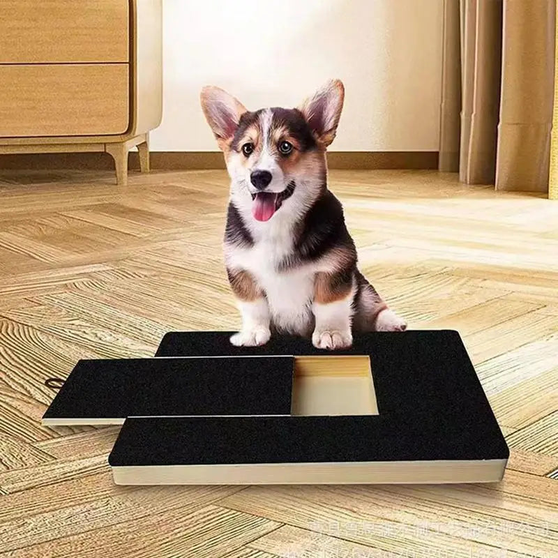 Wooden Dog Nail Scratch Board with Treat Box