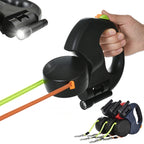 Dual Retractable Dog Leash with Lights