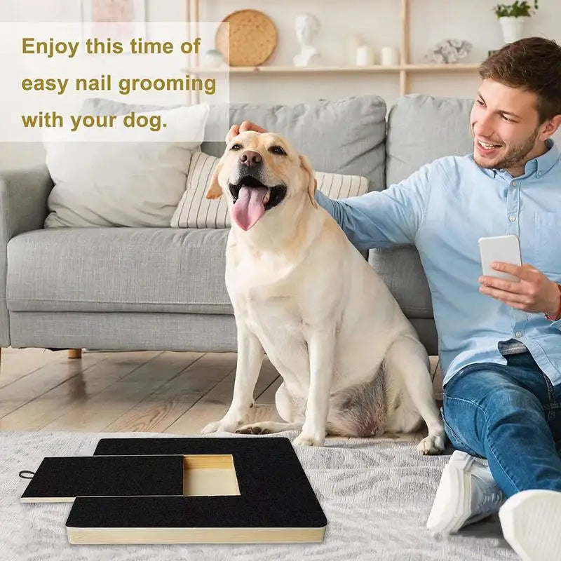 Wooden Dog Nail Scratch Board with Treat Box