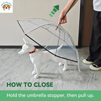 Clear Dog Umbrella with Built-In Leash