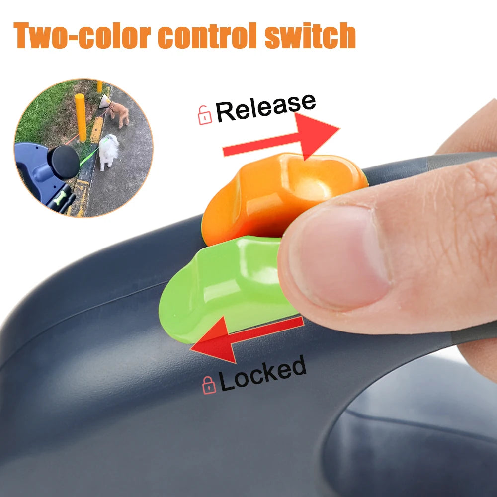 Dual Retractable Dog Leash with Lights