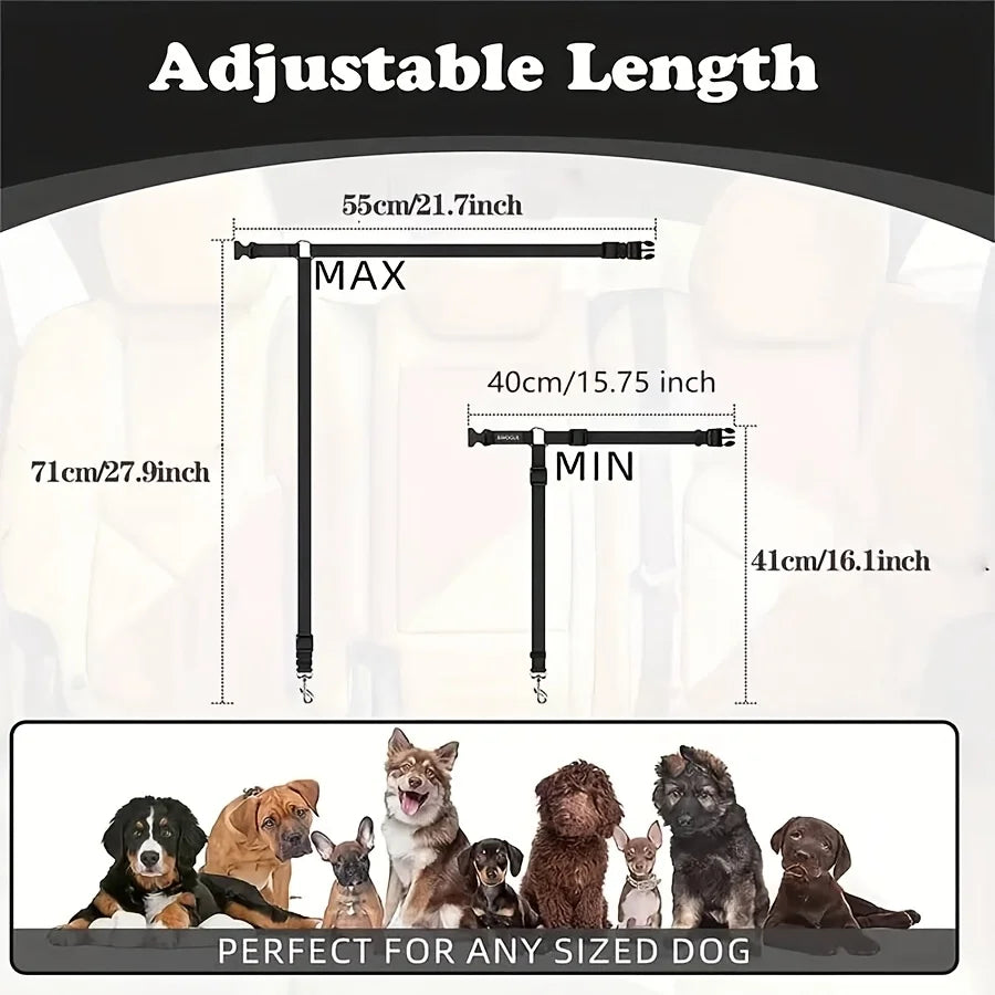 Adjustable Dog Car Seatbelt Tether