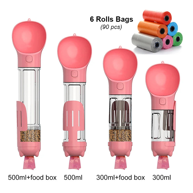 3-in-1 Portable Pet Water Bottle & Feeder