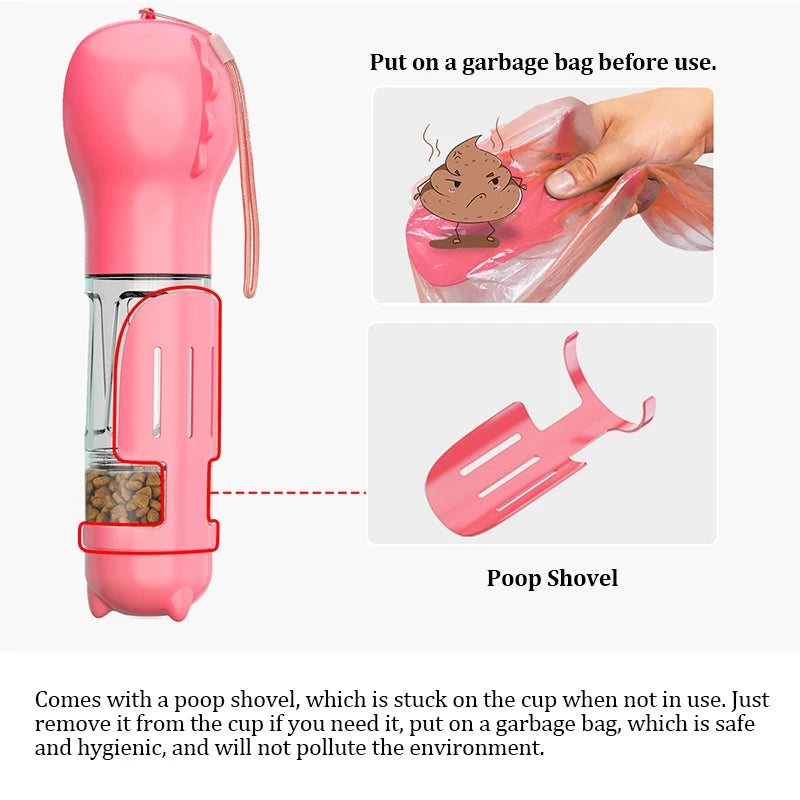3-in-1 Portable Pet Water Bottle & Feeder