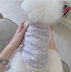 Floral Pet Winter Cardigan Coat