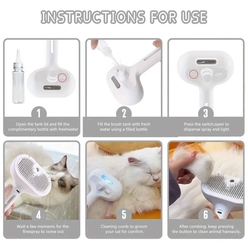 Pet Water Mist Spray Comb